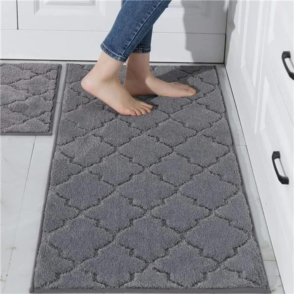 COSY HOMEER Kitchen Rugs Set of 2 Non Skid Absorbent Washable Floor Mats